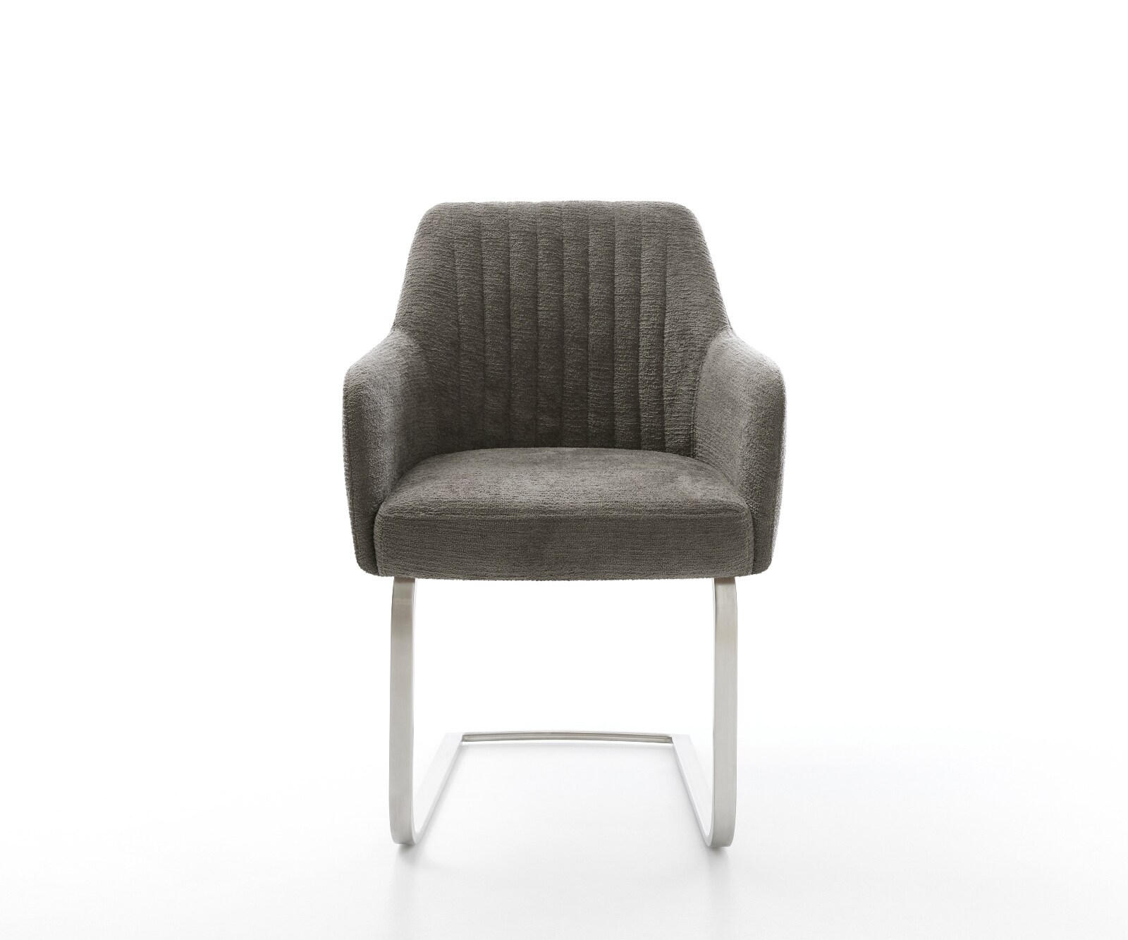 Freischwinger Greg-Flex Bouclé Soft Schlamm Freischwinger flach Edelstahl Taschenfederkern 2