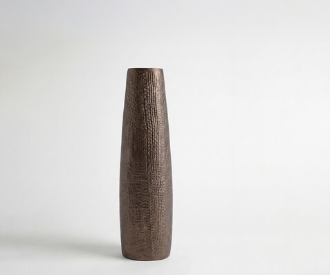 Vase Conico B14 x T9 x H48 cm Aluminium Hämatit Gegossen