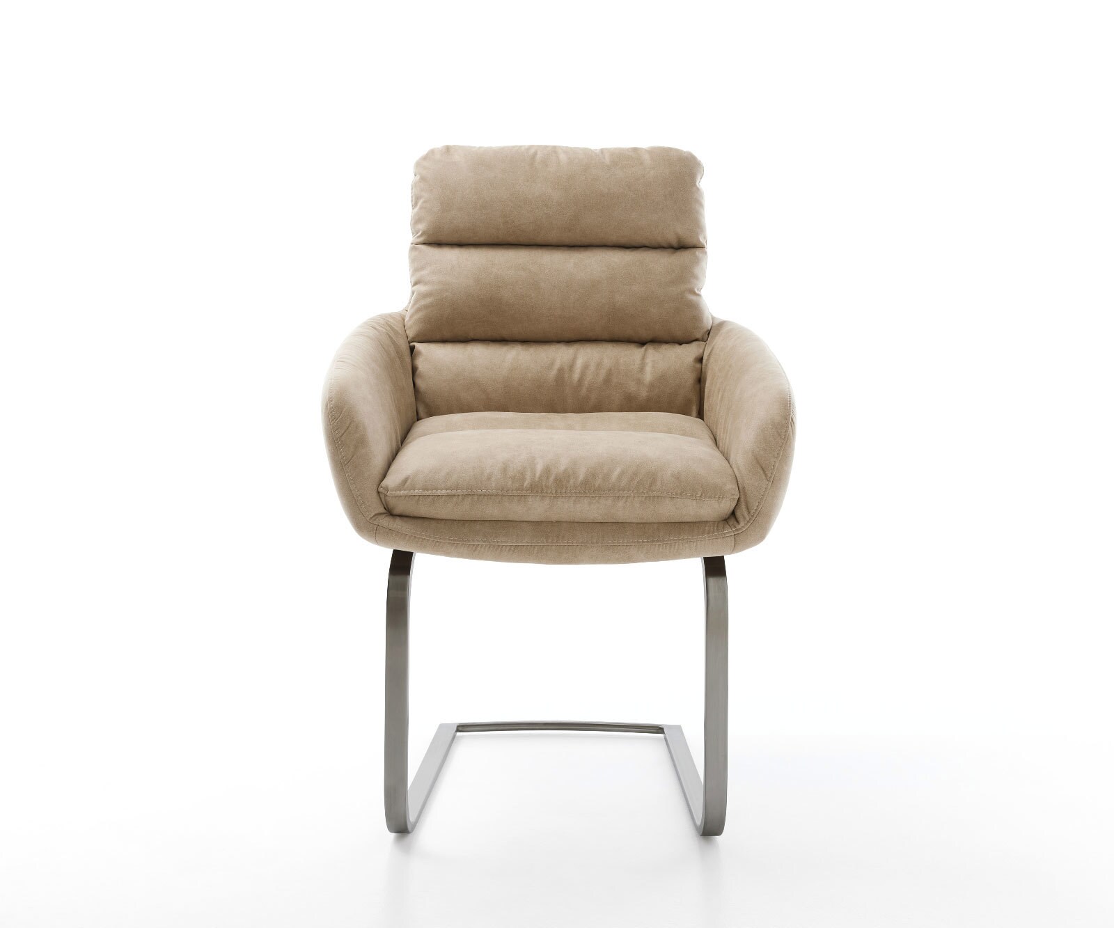 Freischwinger Abelia-Flex mit Armlehnen Mikrofaser Beige Vintage Freischwinger flach Graphit 1