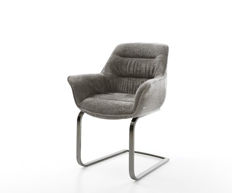 Cantilever Kaira-Flex bouclé doux couleur boue pied cantilever plat grafiete