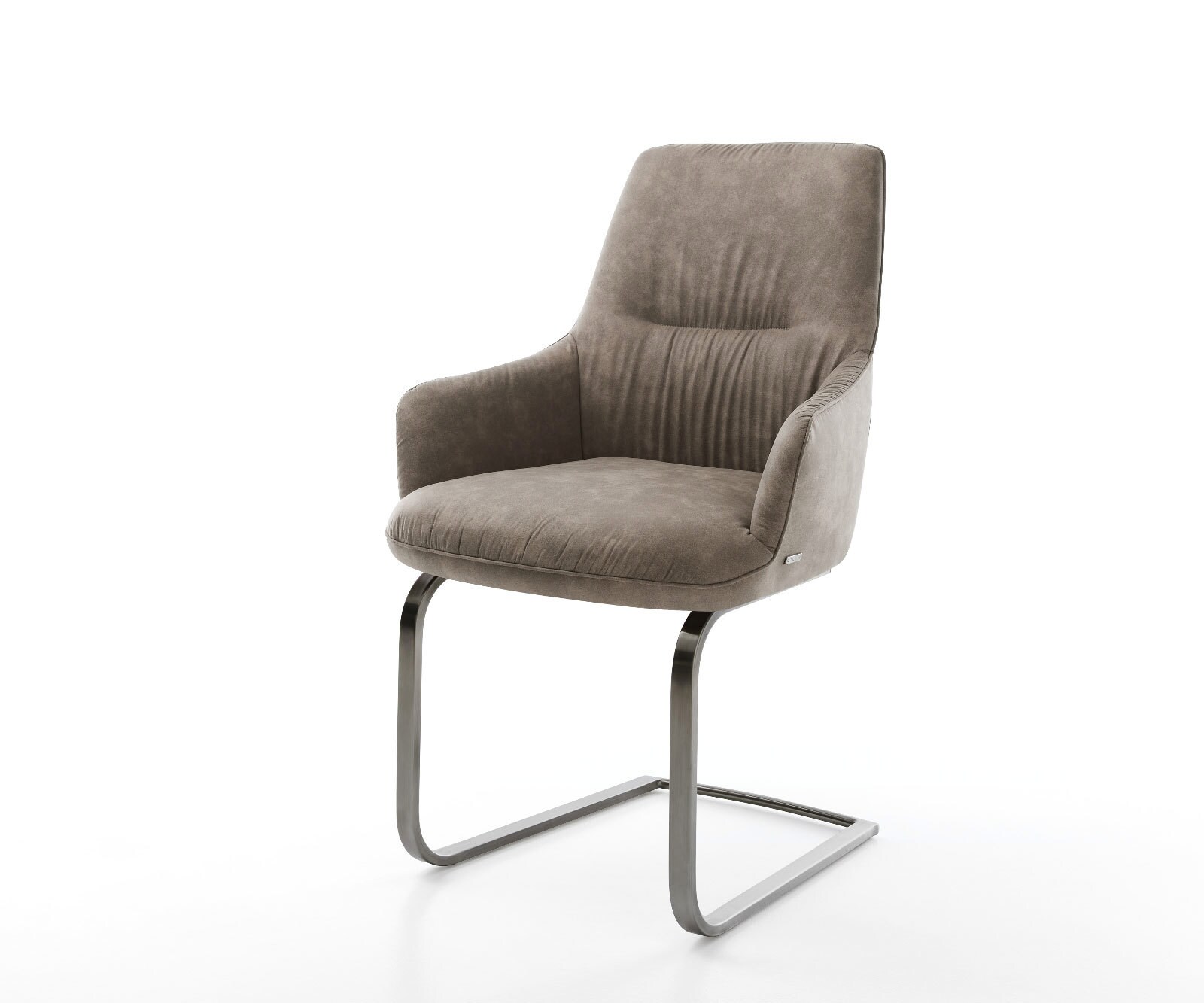 Cantilever Zelia-Flex mit Armlehnen microvelours taupe vintage pied cantilever plat grafiete ressorts ensachés