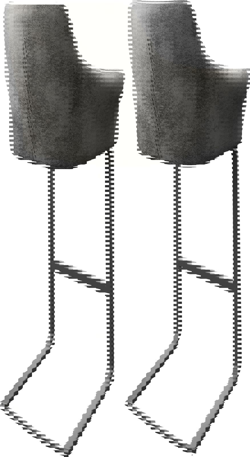 Chaise-de-bar Yulo-Flex vintage gris cantilever plat métal 5
