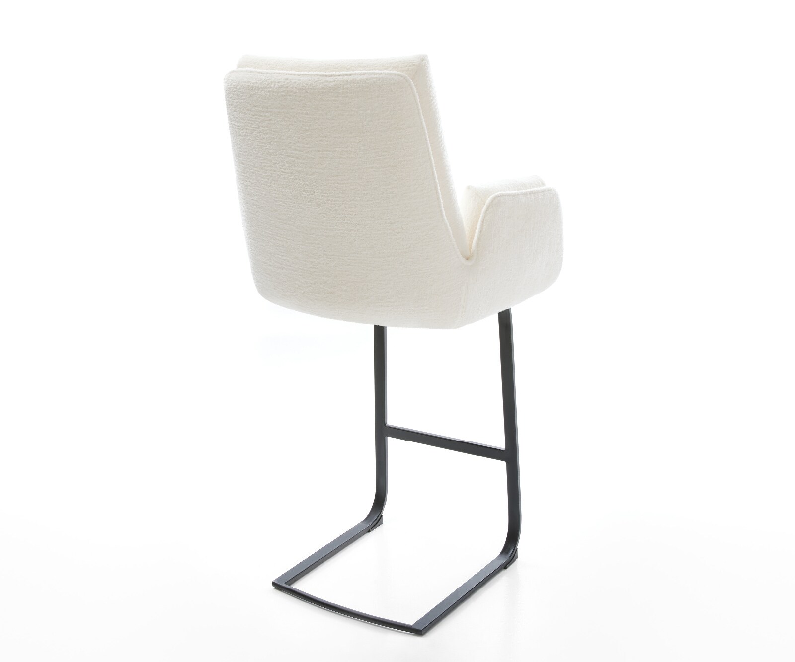 Barstuhl Clea-Flex Bouclé Soft Beige Freischwinger Flach Metall Schwarz 5