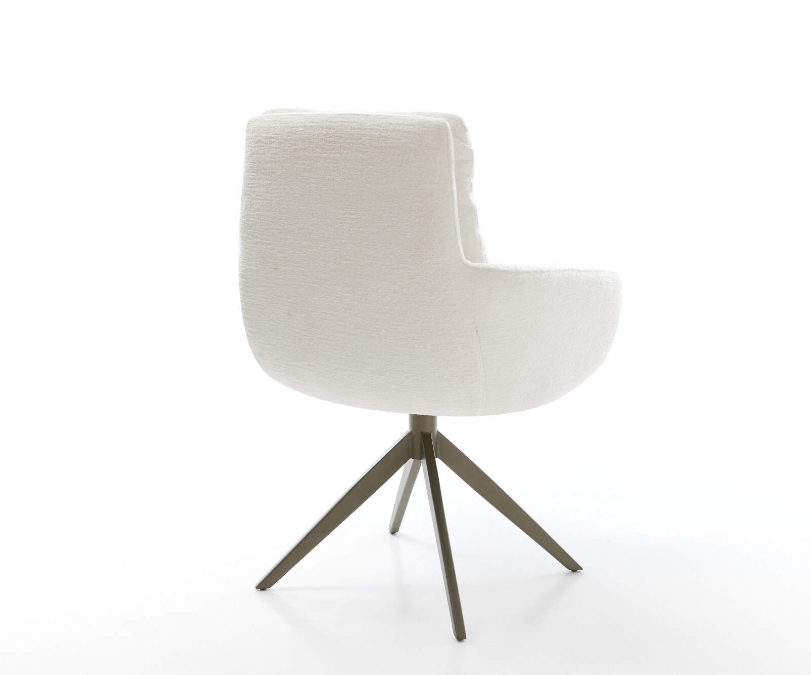 Drehstuhl Abelia-Flex mit Armlehnen Bouclé Soft Beige Kreuzgestell breit Effektfinish Titan 360° drehbar Wippfunktion 5