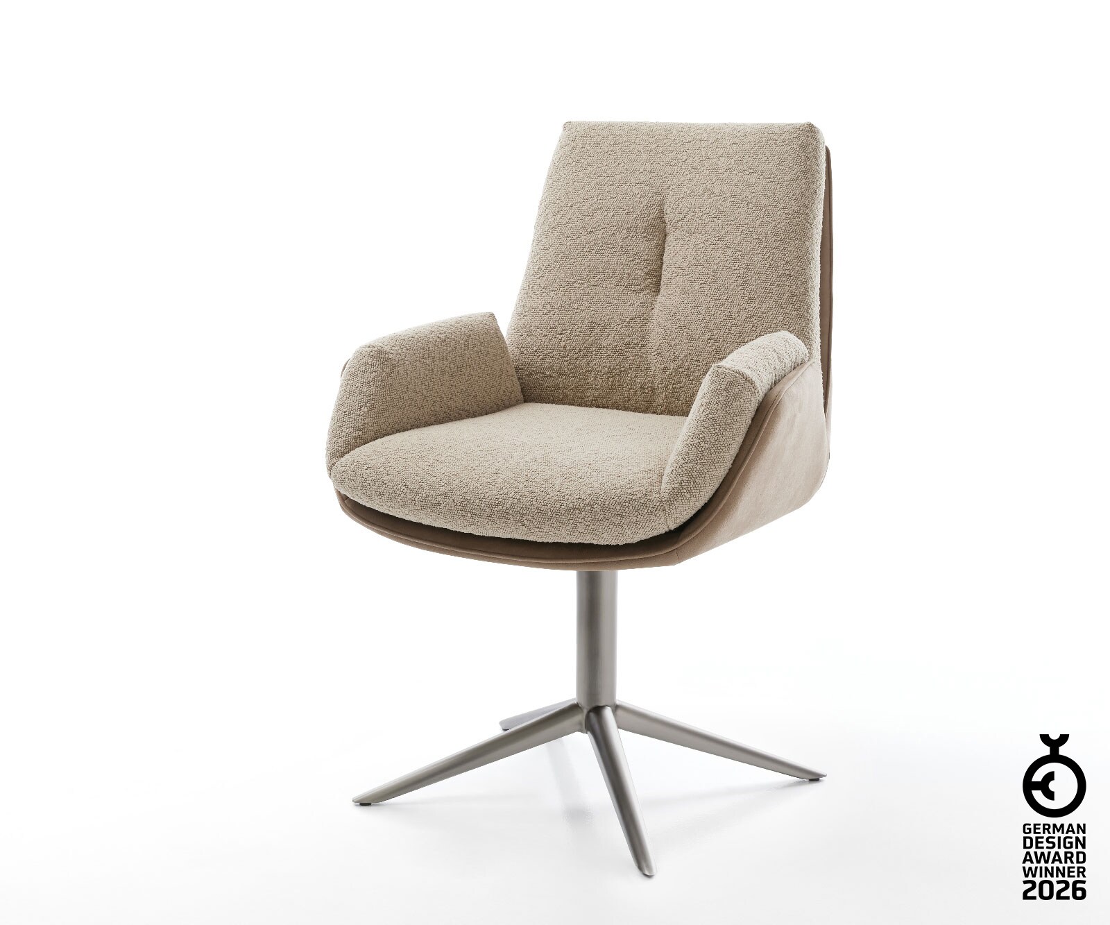 Drehstuhl Clea-Flex Materialmix Schlamm Fußkreuz Graphit 360° drehbar Wippfunktion