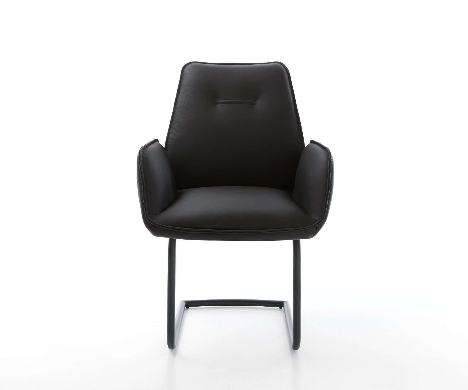 Cantilever Zoa-Flex cuir de vache noir pied cantilever rond noir ressorts ensachés 2