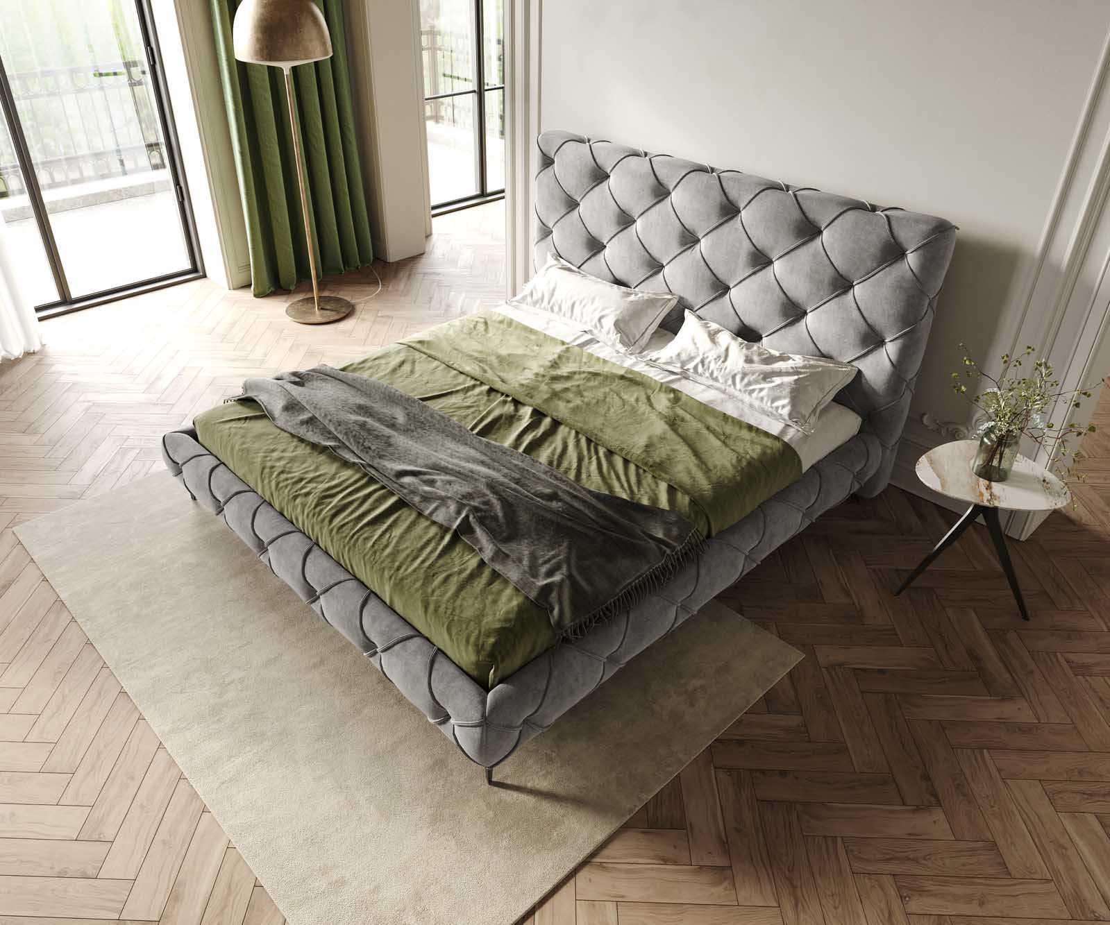 Polsterbettgestell Nayara 180x200 cm Mikrofaser Grau 3 Polsterbettgestell Nayara 180x200 cm Mikrofaser Grau 3