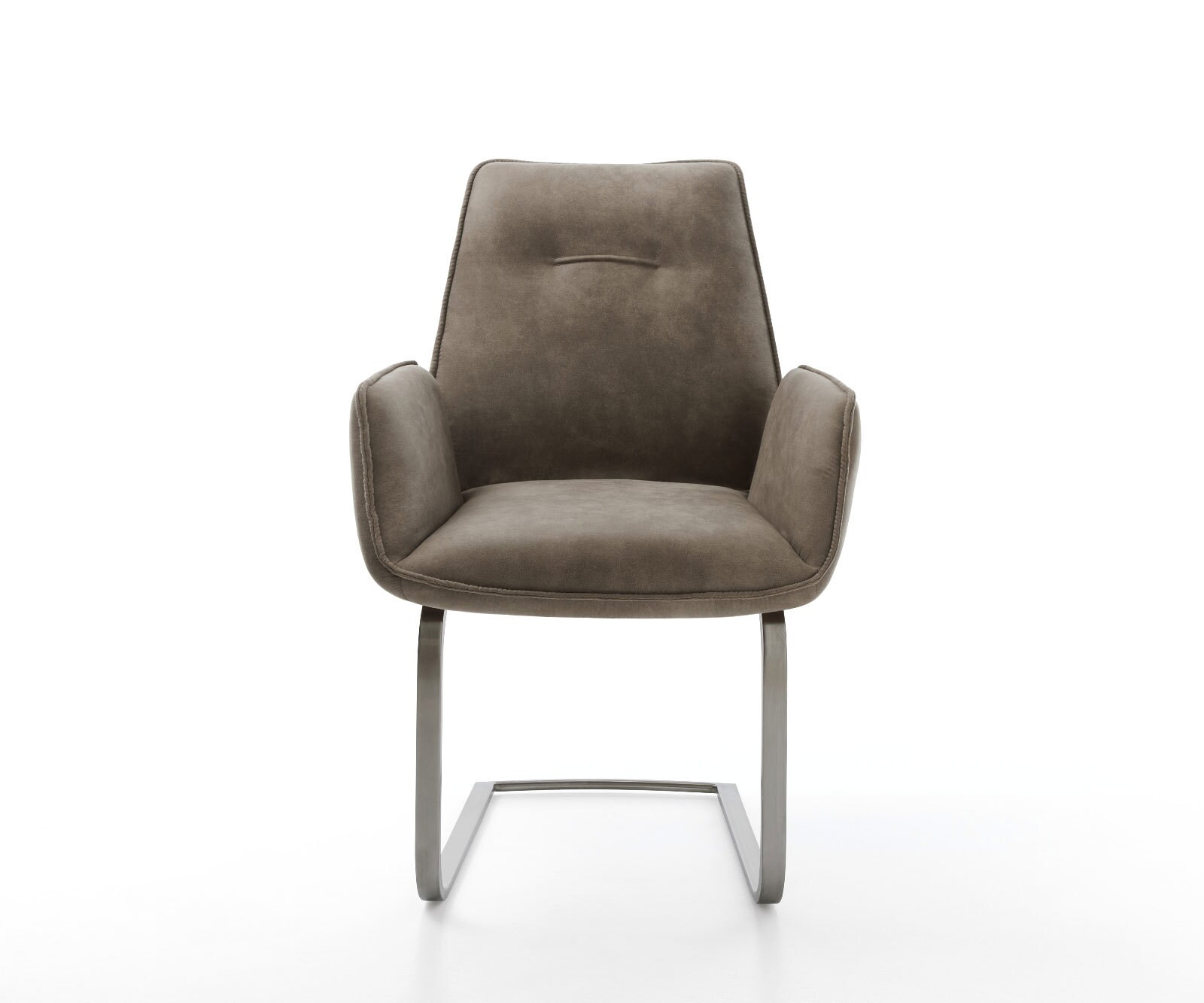 Freischwinger Zoa-Flex Mikrofaser Taupe Vintage Freischwinger flach Graphit Taschenfederkern 2