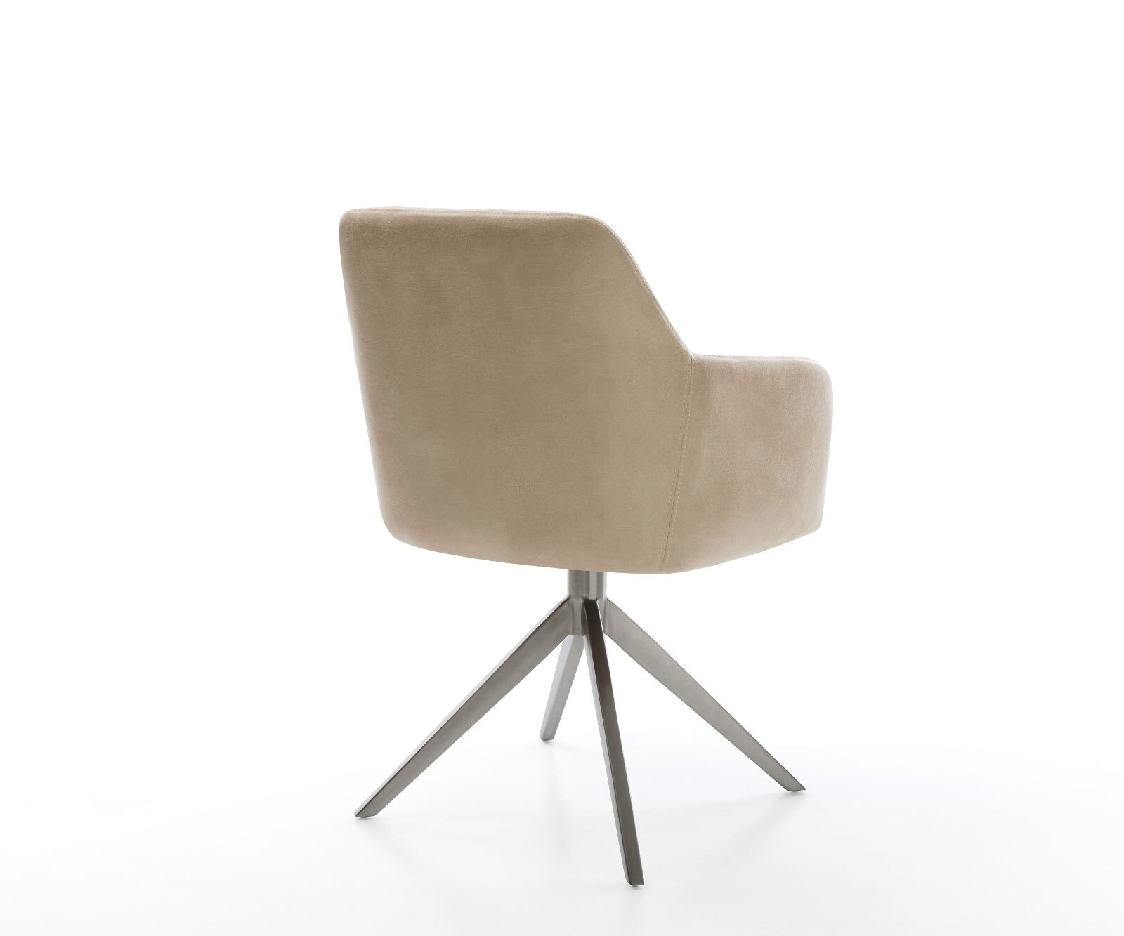 Drehstuhl Greg-Flex Mikrofaser Beige Vintage Kreuzgestell breit Graphit 360° drehbar Wippfunktion Taschenfederkern 4