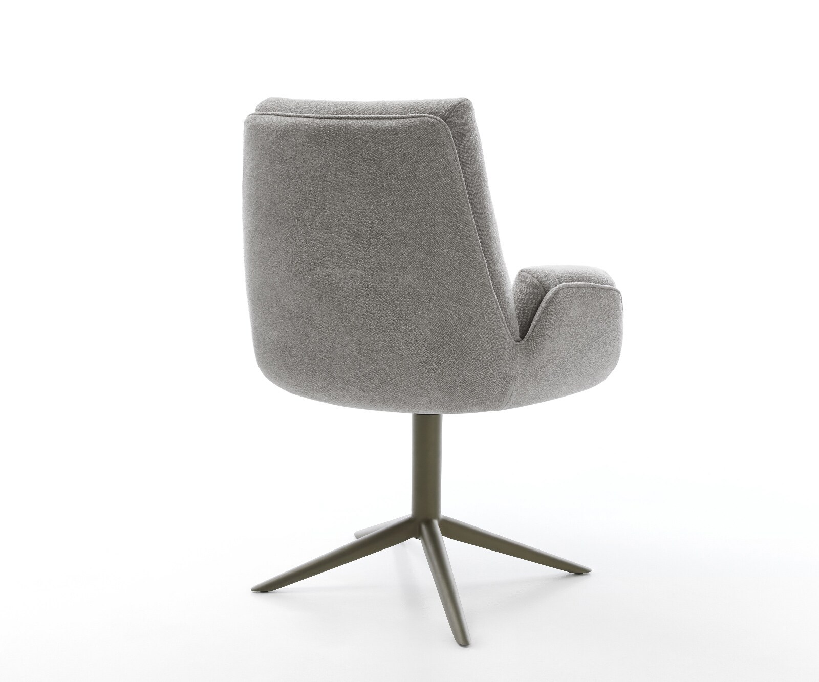 Chaise-pivotante Clea-Flex tissu structuré doux gris pied de chaise 4 branches aspect titane pivotement sur 360° fonction bascule 5