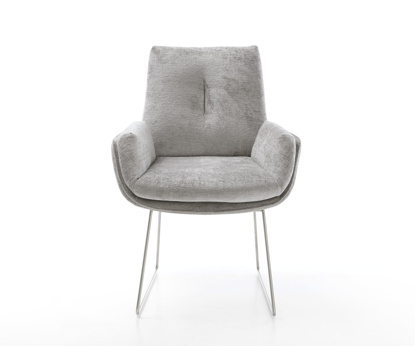 Esszimmerstuhl Clea-Flex Chenille Silbergrau Kufengestell Edelstahl 1 Esszimmerstuhl Clea-Flex Chenille Silbergrau Kufengestell Edelstahl 1