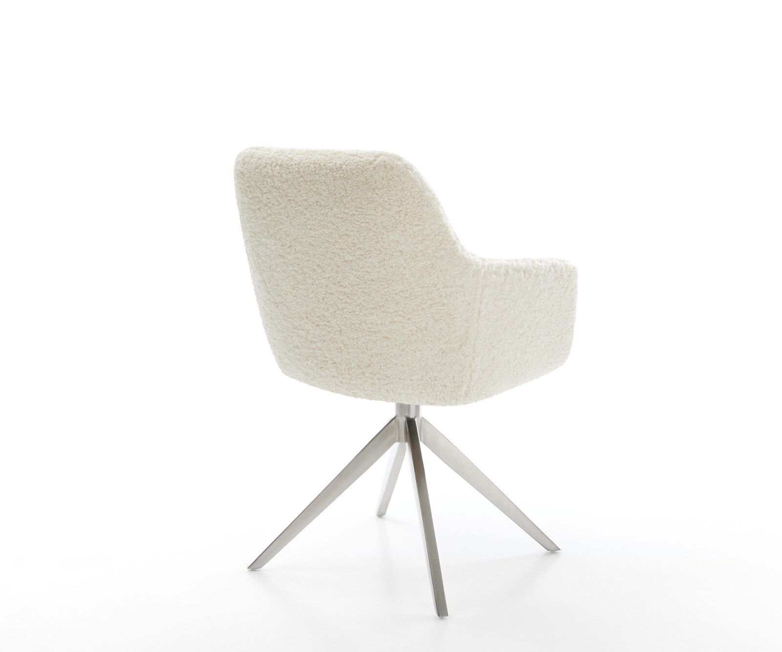 Chaise-pivotante Pejo-Flex tissu teddy beige pied croisé large acier inoxydable pivotement sur 360° fonction bascule resorts ensachés 5