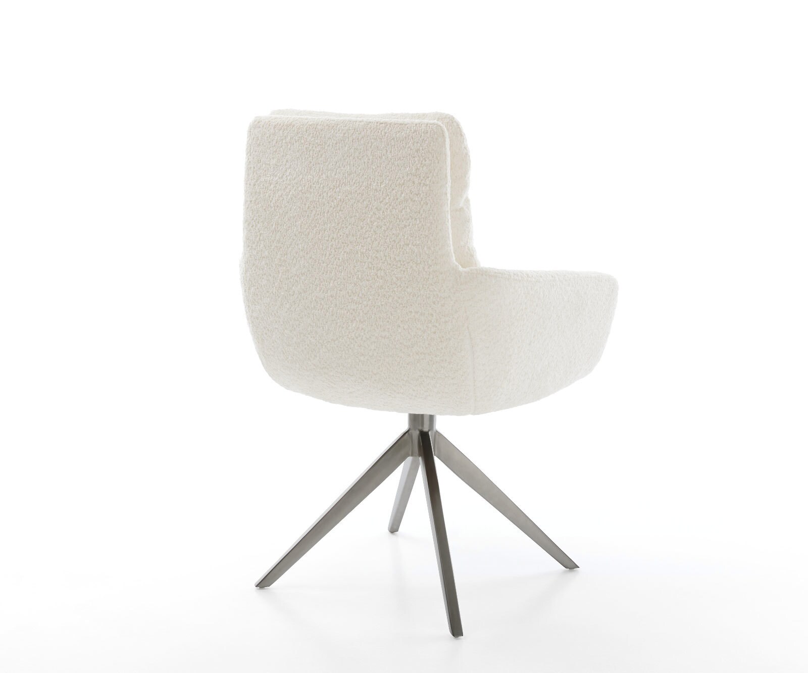 Chaise-pivotante Abelia-Flex mit Armlehnen bouclé blanc pied croisé large grafiete pivotement sur 360° fonction bascule 5