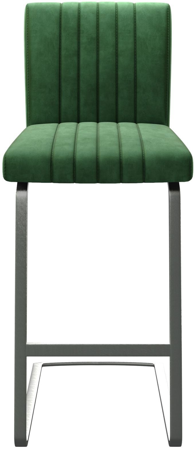 Barstuhl Luiga-Flex Samt Grün Freischwinger flach Edelstahl 3 Barstuhl Luiga-Flex Samt Grün Freischwinger flach Edelstahl 3