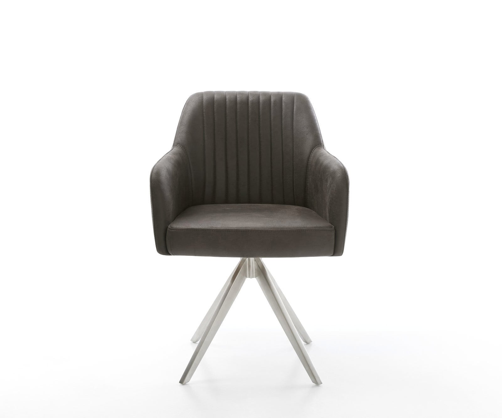 Esszimmerstuhl Greg-Flex Mikrofaser Anthrazit Vintage Kreuzgestell kantig Edelstahl Taschenfederkern 1 Esszimmerstuhl Greg-Flex Mikrofaser Anthrazit Vintage Kreuzgestell kantig Edelstahl Taschenfederkern 1