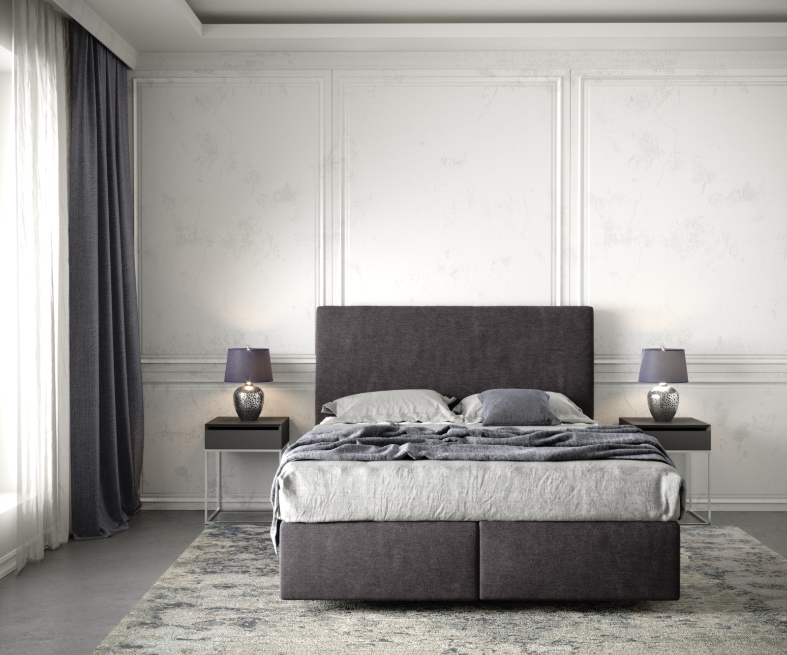 Boxspringbett Dream-Well 140x200 cm Mikrofaser Schwarz mit Matratze und Topper 1 Boxspringbett Dream-Well 140x200 cm Mikrofaser Schwarz mit Matratze und Topper 1
