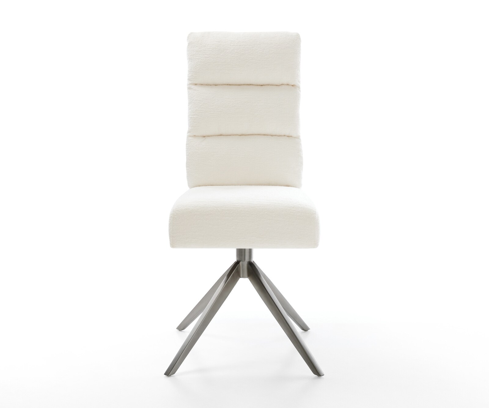 Drehstuhl Pela-Flex Bouclé Soft Beige Kreuzgestell breit Graphit 360° drehbar Wippfunktion Taschenfederkern 1