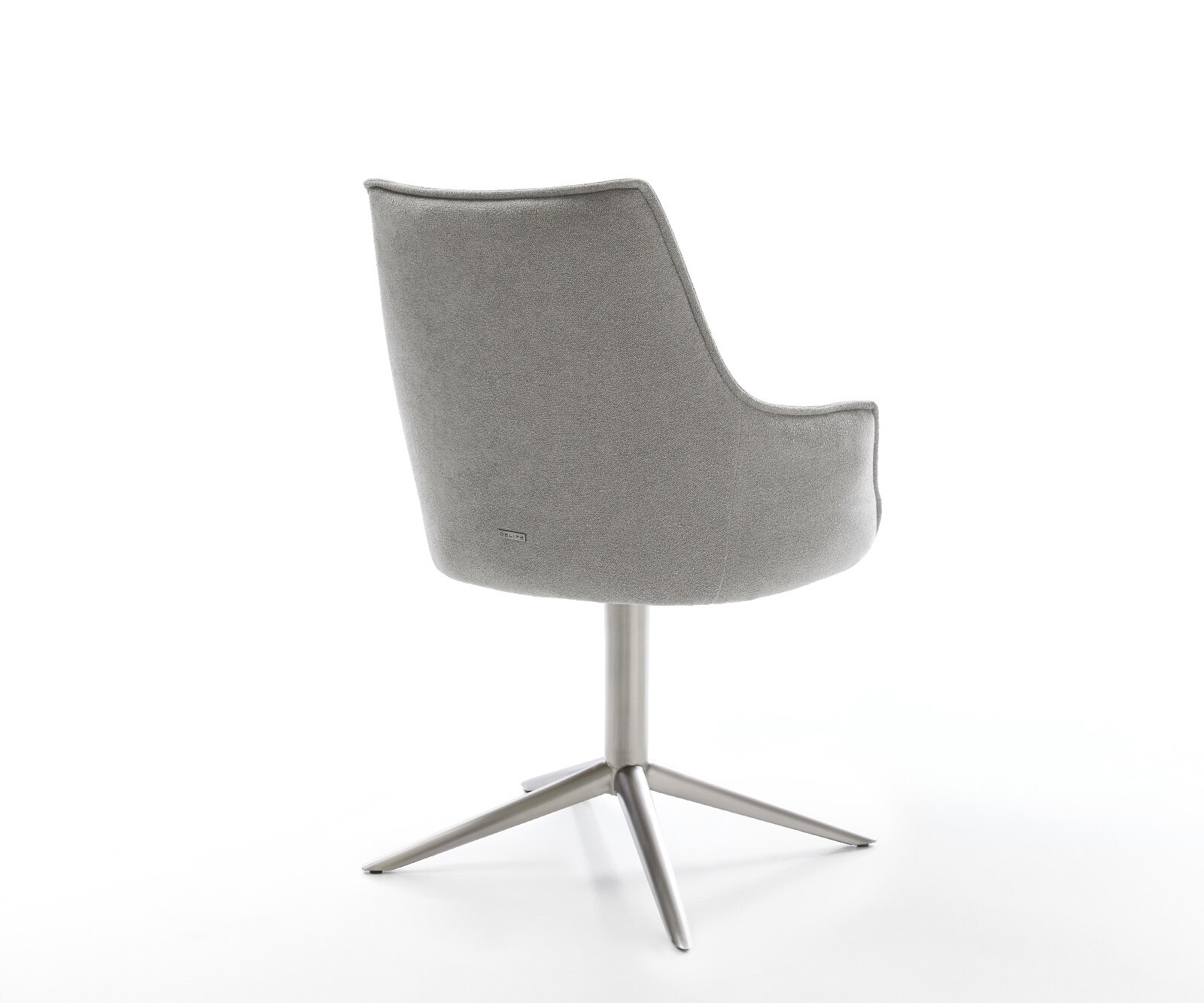 Chaise-pivotante Alja-Flex avec accoudoirs tissu structuré doux gris pied de chaise 4 branches acier inoxydable pivotement sur 360° fonction bascule resorts ensachés 5