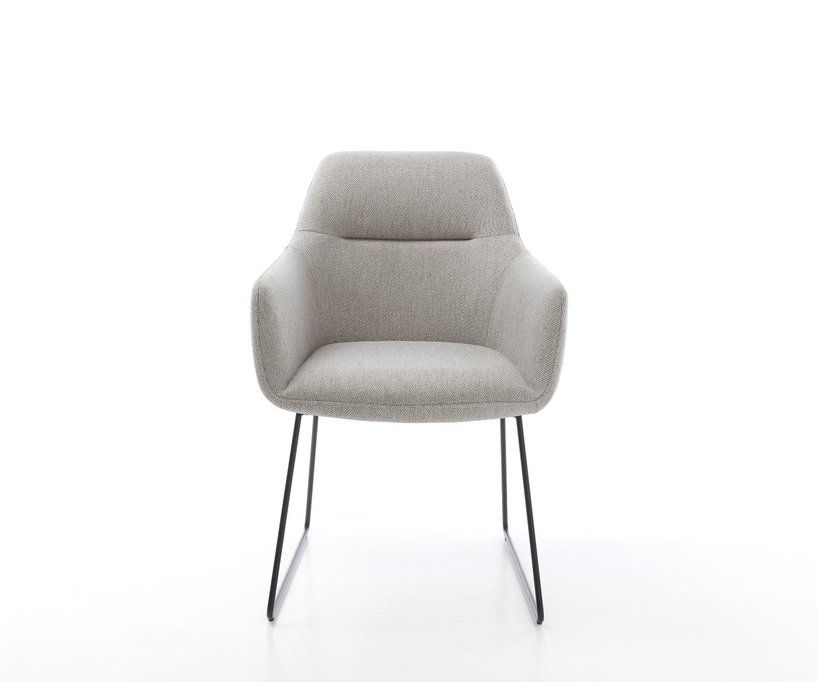 Esszimmerstuhl Pejo-Flex Stripes Hellgrau Kufengestell Schwarz Taschenfederkern 2