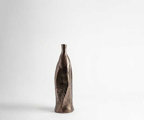 Vase Norevo B14 x T13 x H40 cm Aluminium Mokka Bronze Gegossen