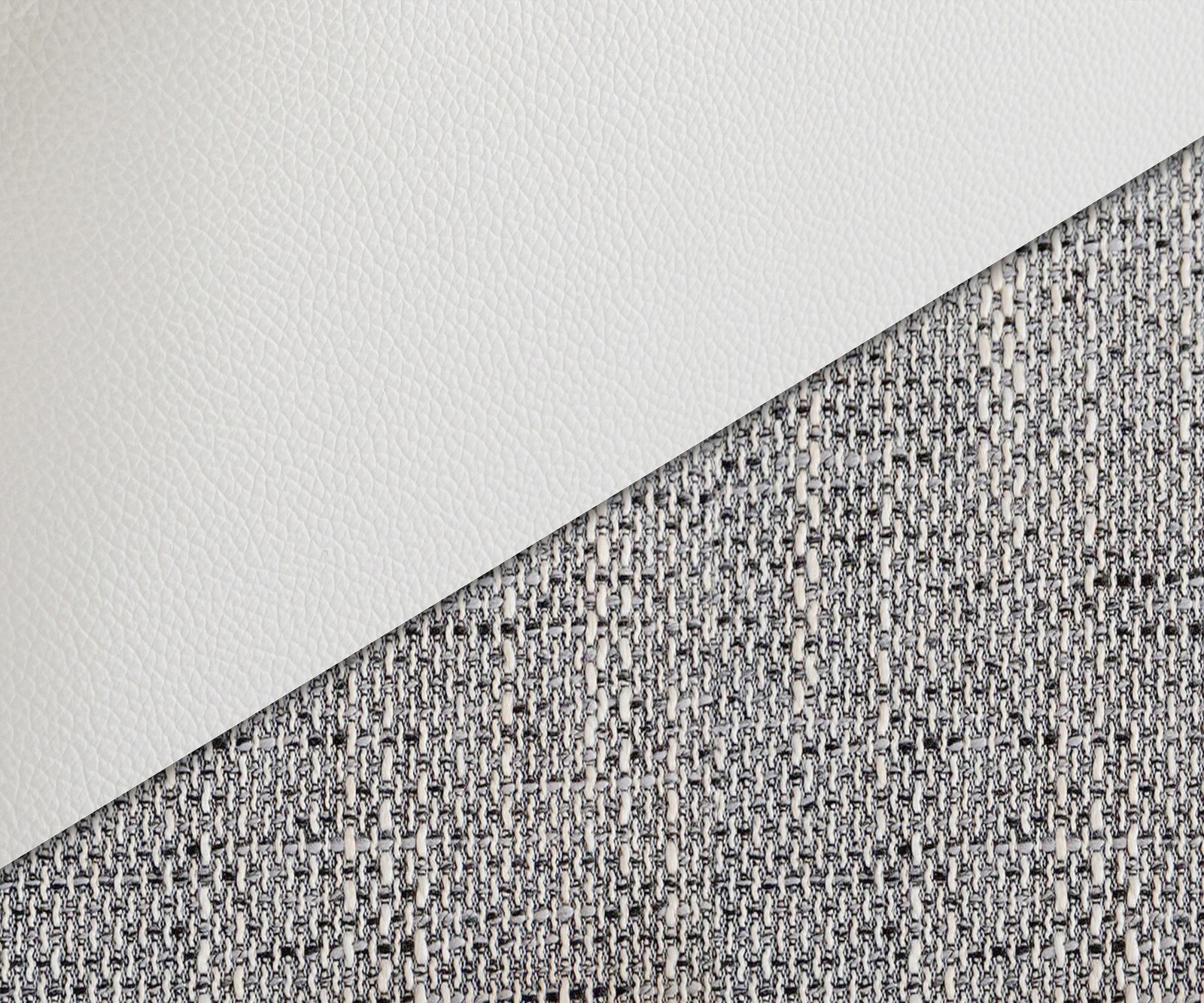 Ecksofa Clovis Weiss Hellgrau Hocker Ottomane Rechts modular 3