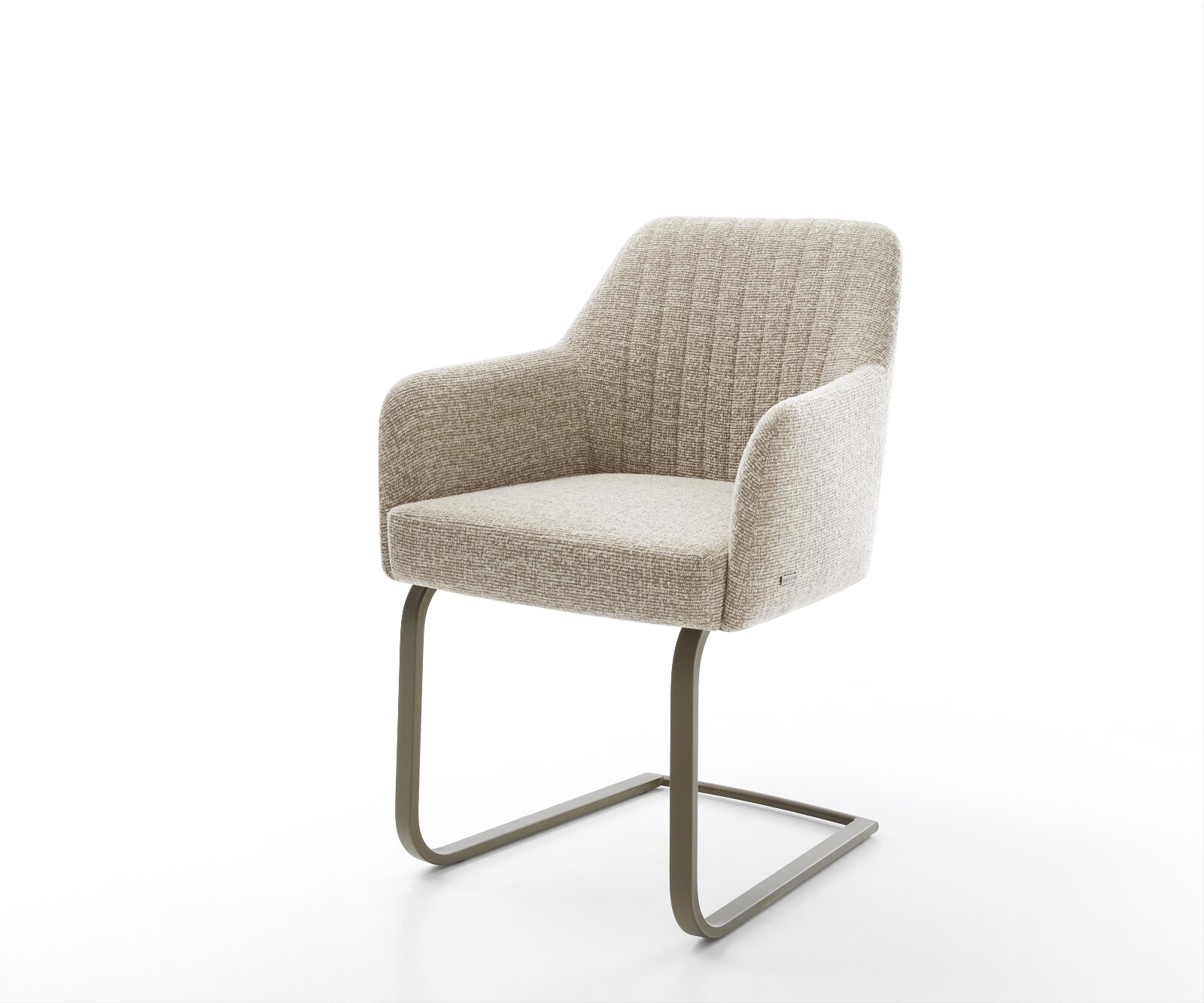 Freischwinger Greg-Flex Webstoff Soft Beige Freischwinger flach Effektfinish Titan Taschenfederkern