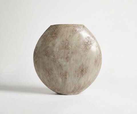 Vase Calena B81 x T33 x H84 cm Metall Ivory Terra Handgemacht
