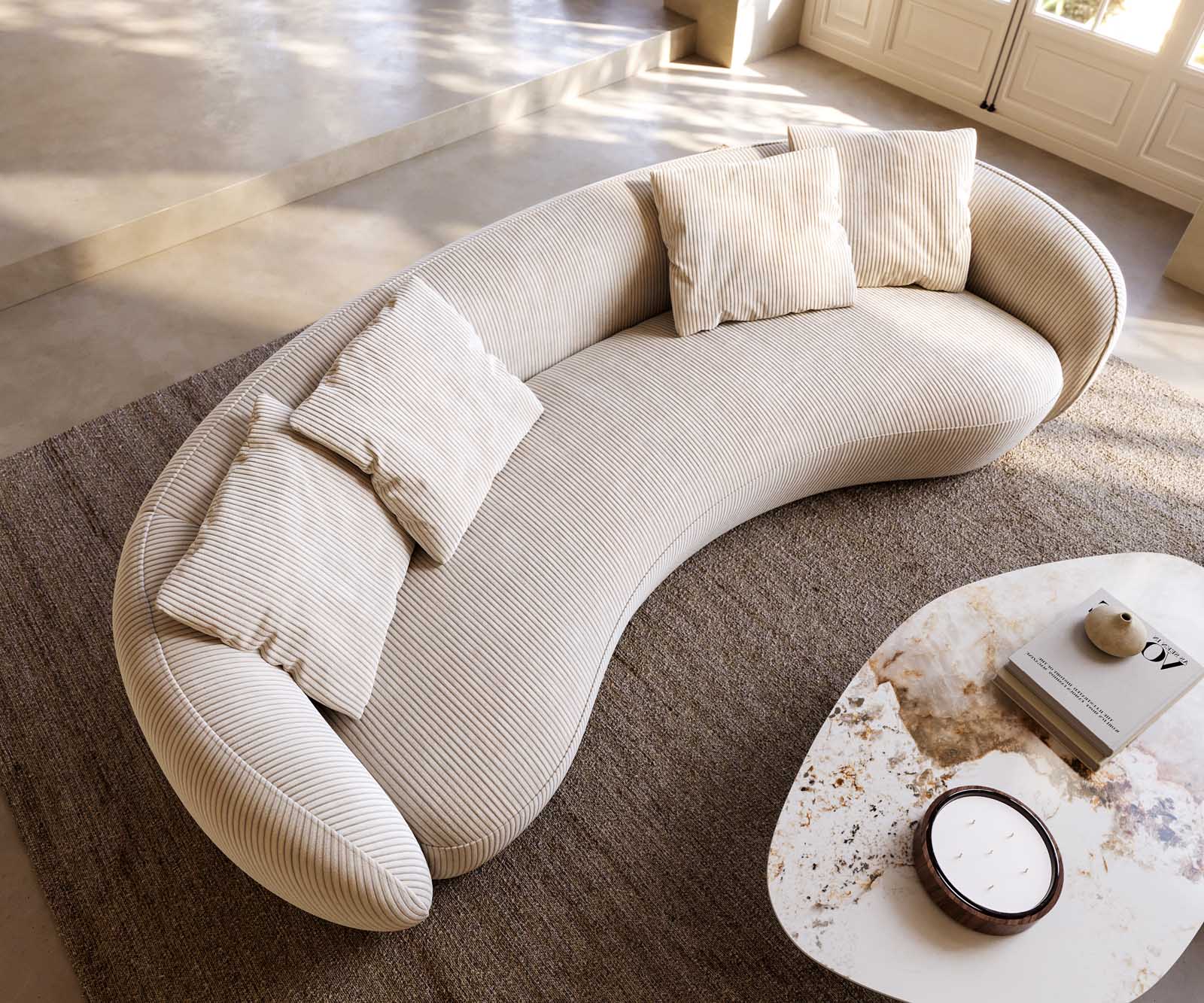 3-Sitzer Larna 260x120 cm Cord Beige 3 3-Sitzer Larna 260x120 cm Cord Beige 3