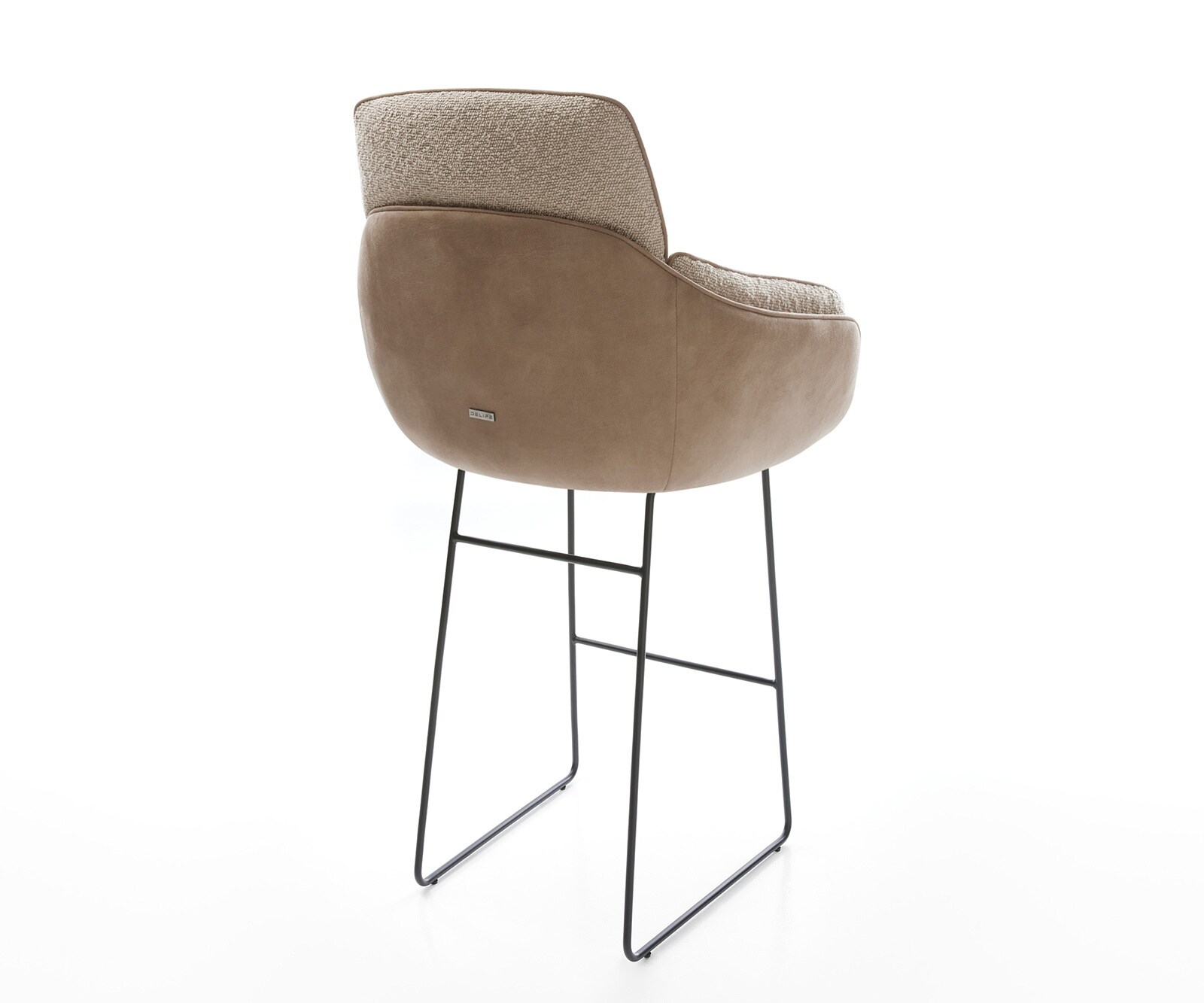 Chaise-de-bar Luan-Flex mélange de matériaux boue piétement traîneau métal ressorts ensachés 5