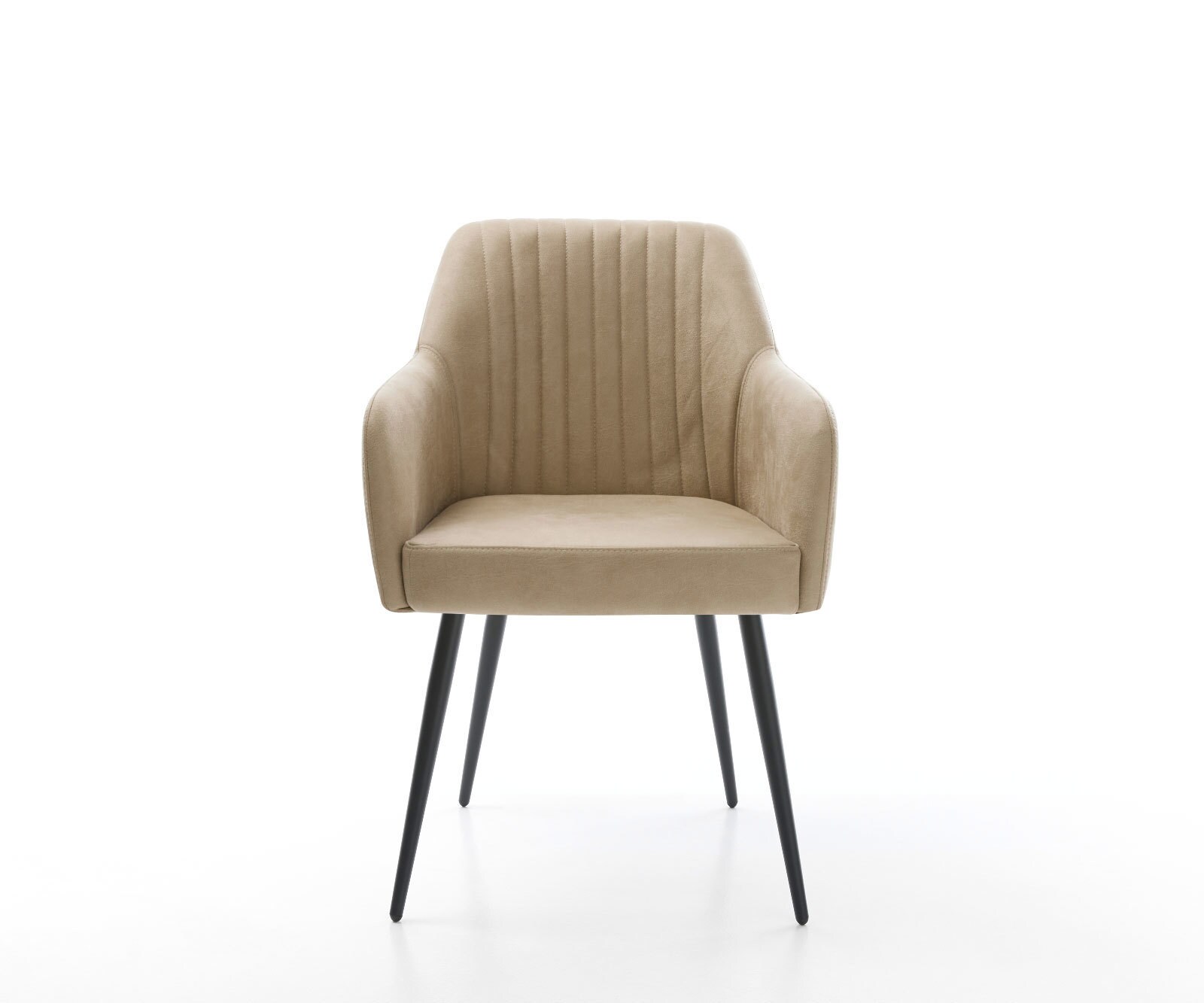 Esszimmerstuhl Greg-Flex Mikrofaser Beige Vintage 4-Fuß konisch Schwarz Taschenfederkern 1 Esszimmerstuhl Greg-Flex Mikrofaser Beige Vintage 4-Fuß konisch Schwarz Taschenfederkern 1