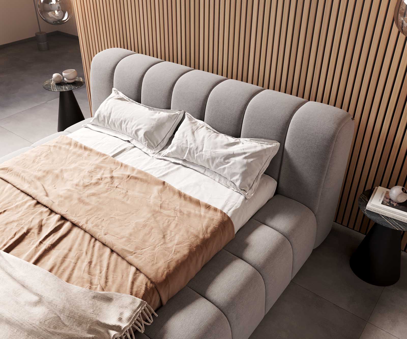 Polsterbettgestell Cutio 140x200 cm Mikrofaser Grau 4 Polsterbettgestell Cutio 140x200 cm Mikrofaser Grau 4