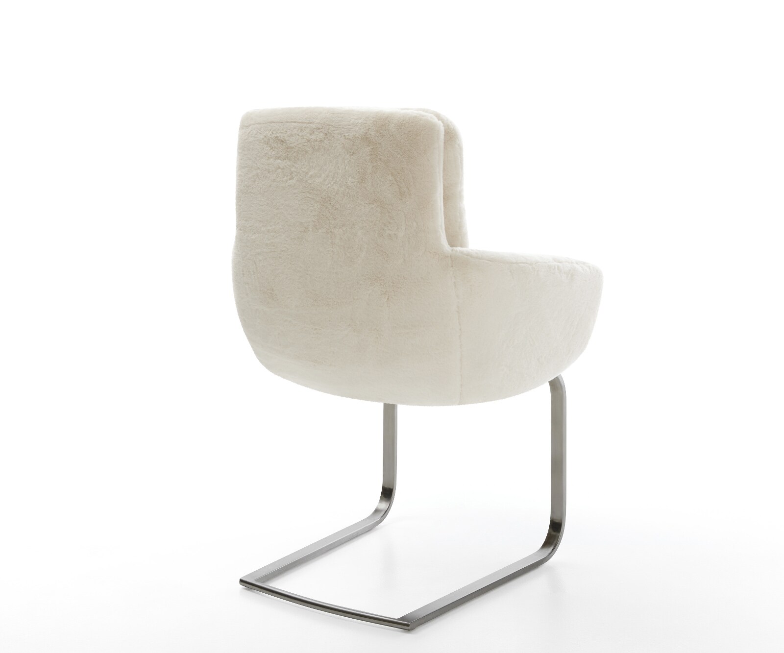 Freischwinger Abelia-Flex mit Armlehnen Plüsch Creme-Weiß Freischwinger flach Graphit 4