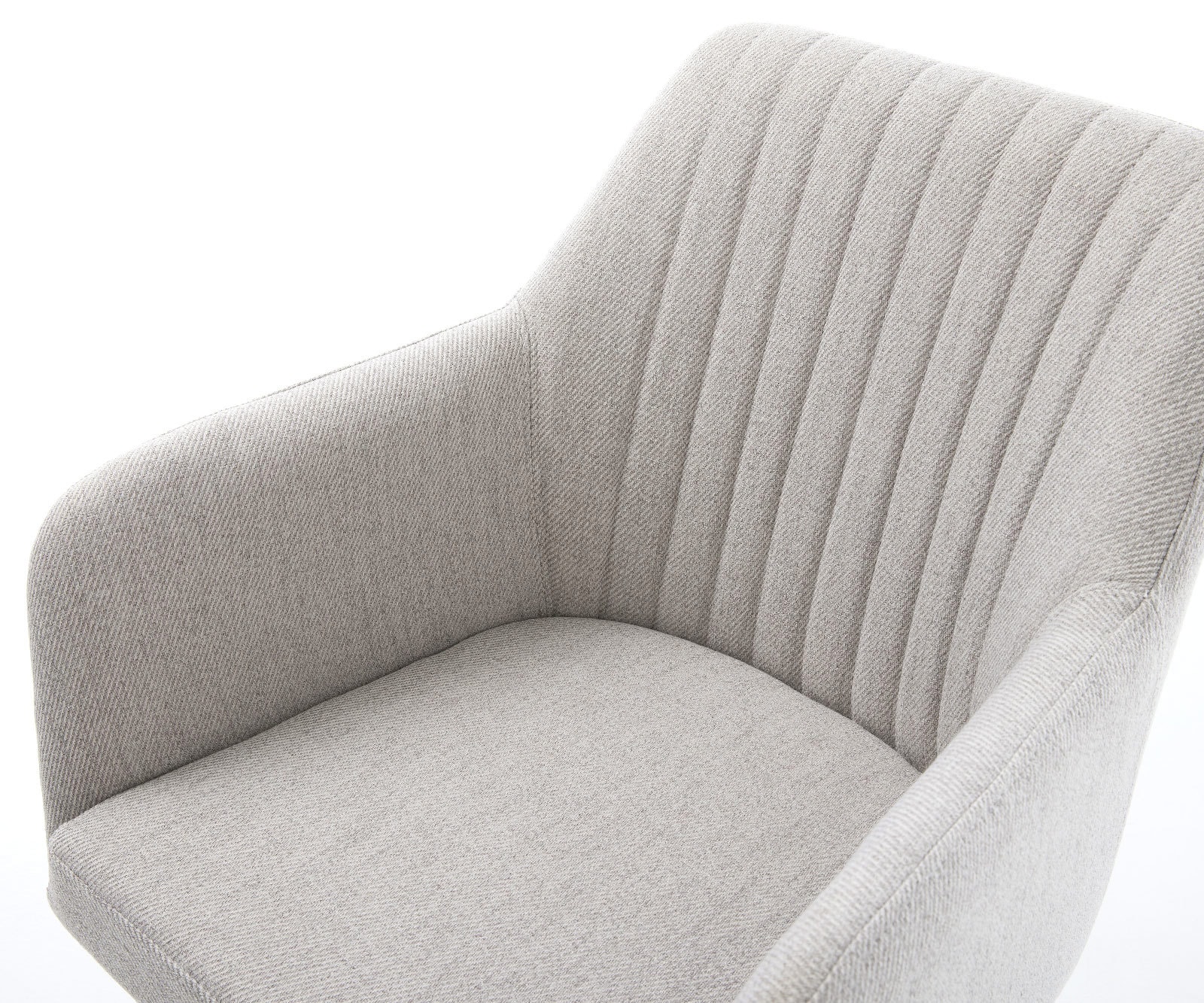 Chaise-de-salle-à-manger Greg-Flex rayures gris clair pied croisé large noir ressorts ensachés 4