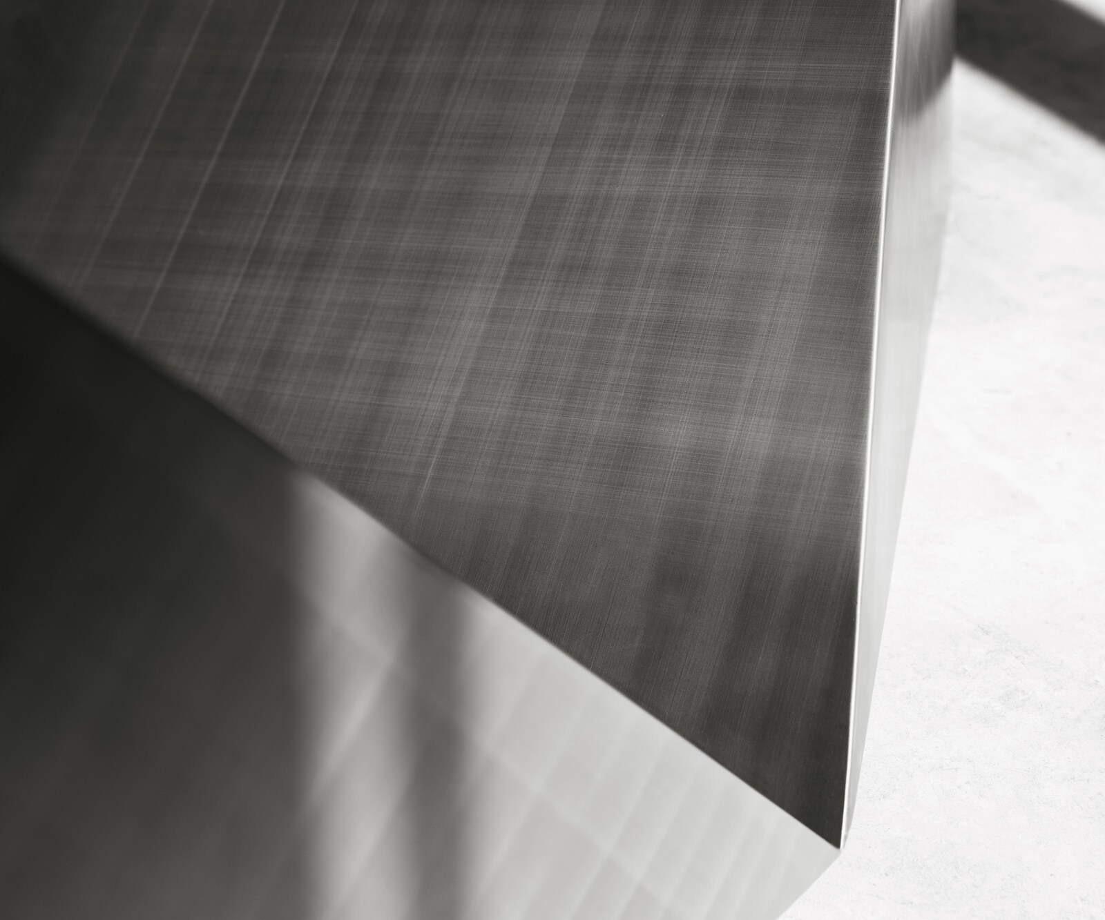 Table à manger Edge 300x100 céramique Laminam® Travertino Bianco crème-blanc Prisma métallique argent 8