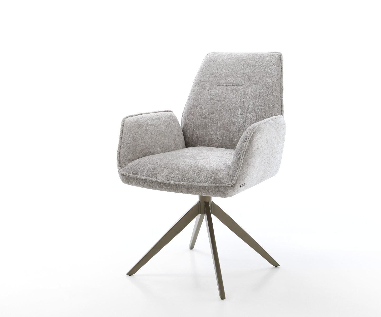 Drehstuhl Zoa-Flex Chenille Silbergrau Kreuzgestell breit Effektfinish Titan 360° drehbar