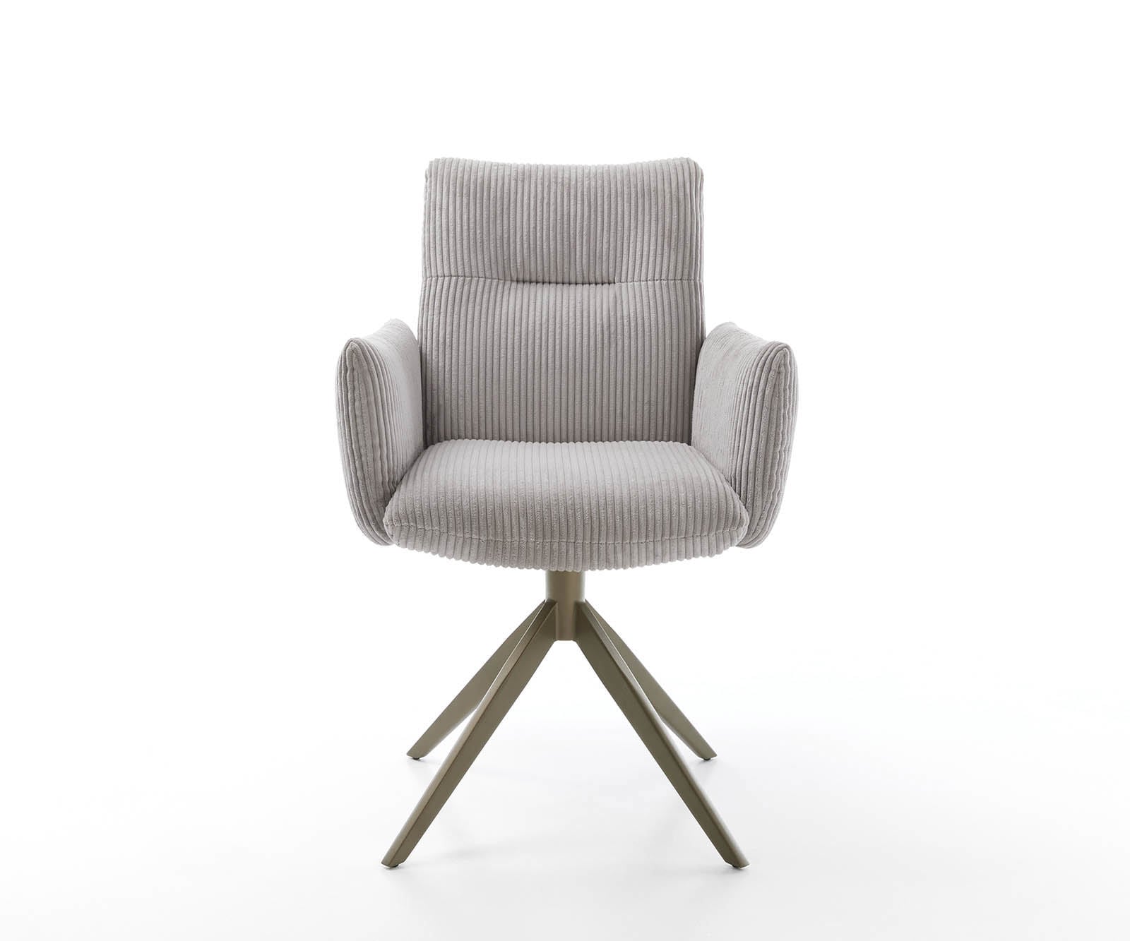 Drehstuhl Jova-Flex mit Armlehnen Cord Silbergrau Kreuzgestell breit Effektfinish Titan 360° drehbar Taschenfederkern 1 Drehstuhl Jova-Flex mit Armlehnen Cord Silbergrau Kreuzgestell breit Effektfinish Titan 360° drehbar Taschenfederkern 1