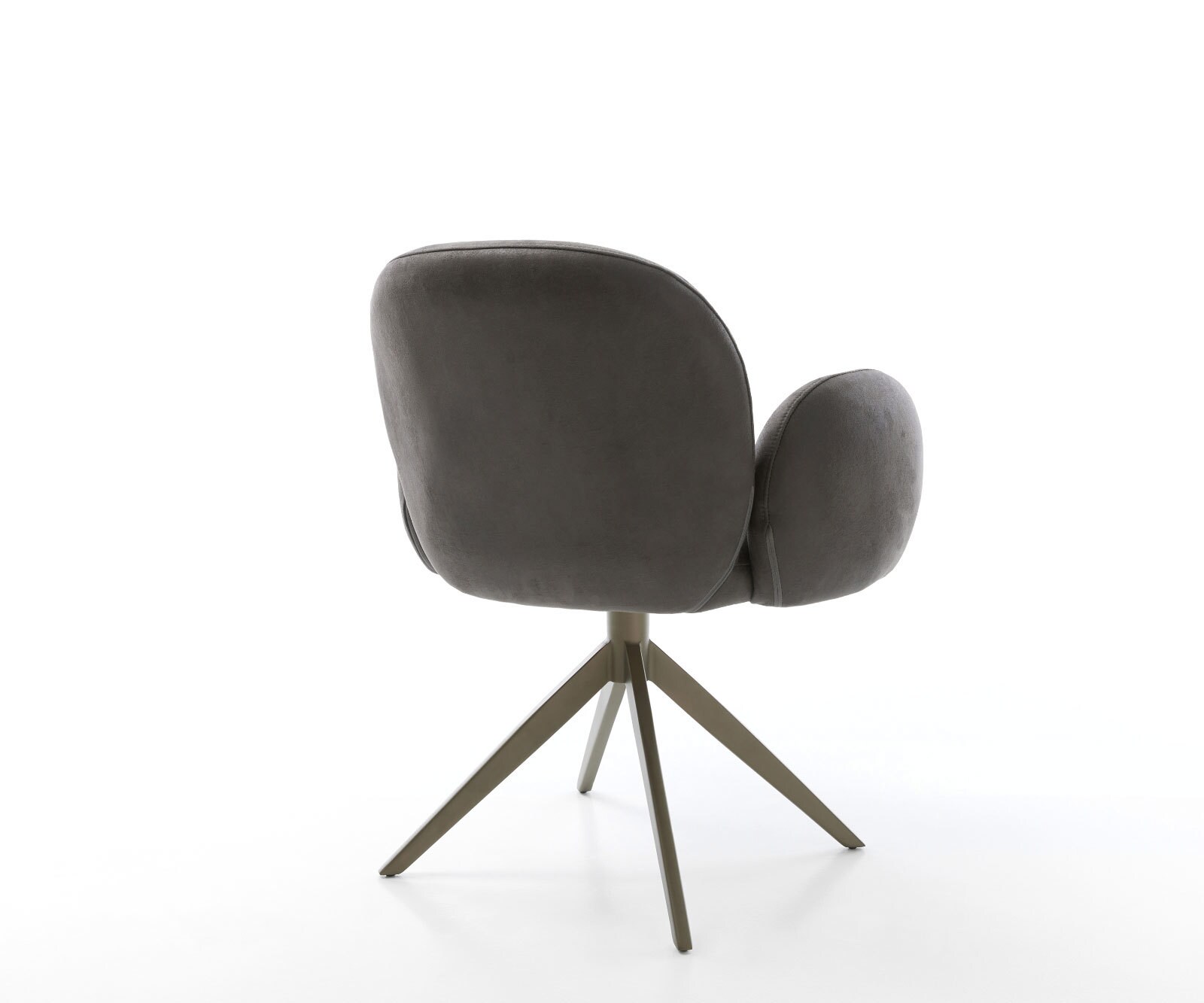 Drehstuhl Nube-Flex mit Armlehnen Mikrofaser Anthrazit Vintage Kreuzgestell breit Effektfinish Titan 360° drehbar Wippfunktion Taschenfederkern 4