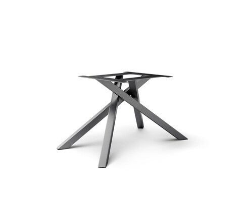 Piètement-en-croix rectangulaire en acier inoxydable graphite pour tables à rallonges de 180 à 300 cm