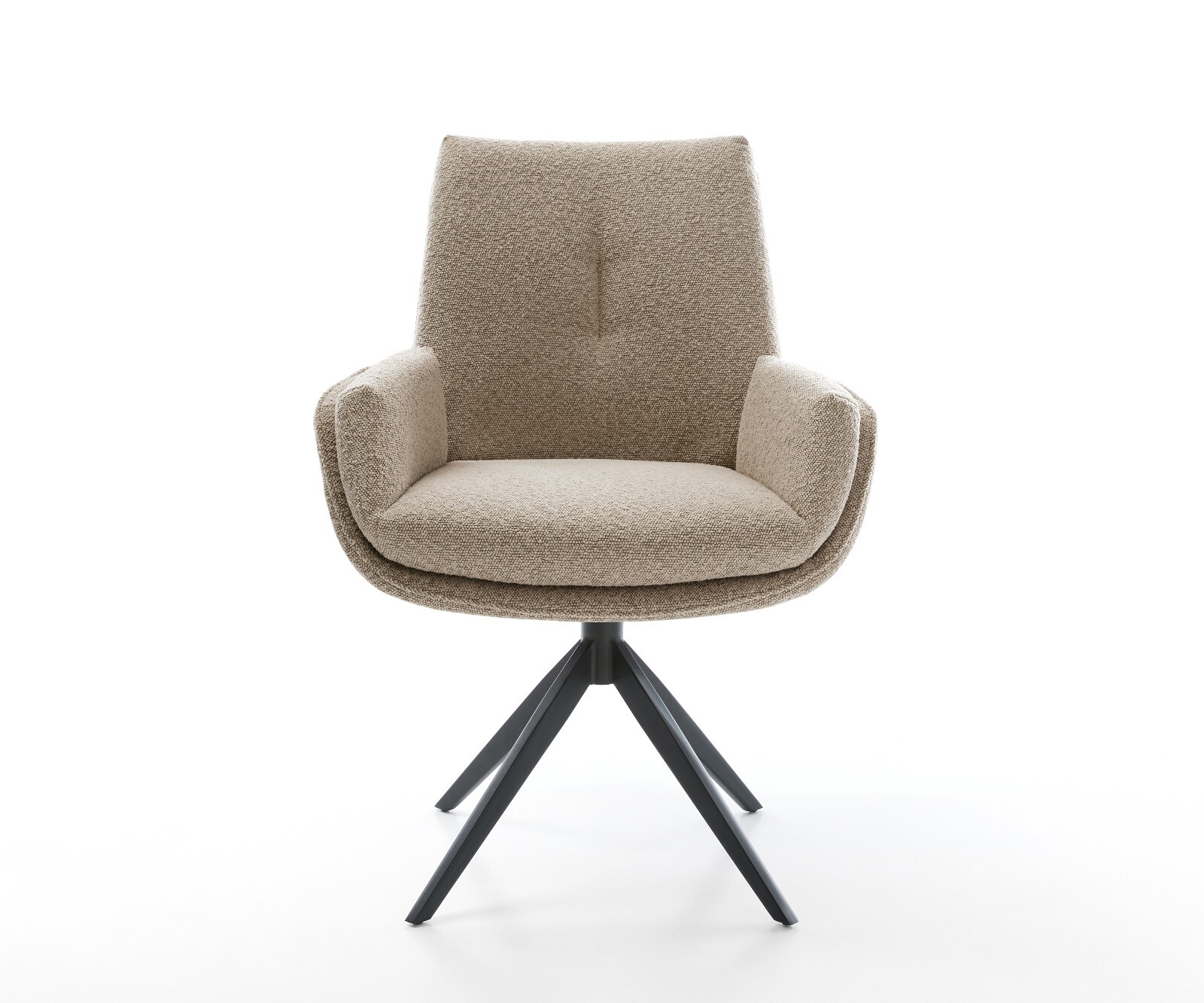 Drehstuhl Clea-Flex Bouclé Schlamm Kreuzgestell breit Schwarz 360° drehbar Wippfunktion 1