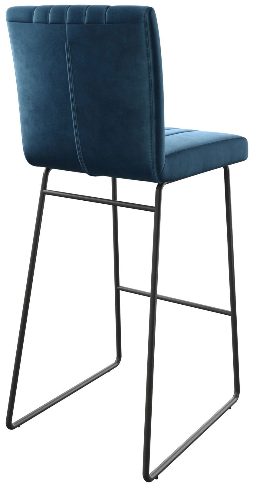 Barstuhl Luiga-Flex Samt Blau Kufengestell Metall 4 Barstuhl Luiga-Flex Samt Blau Kufengestell Metall 4