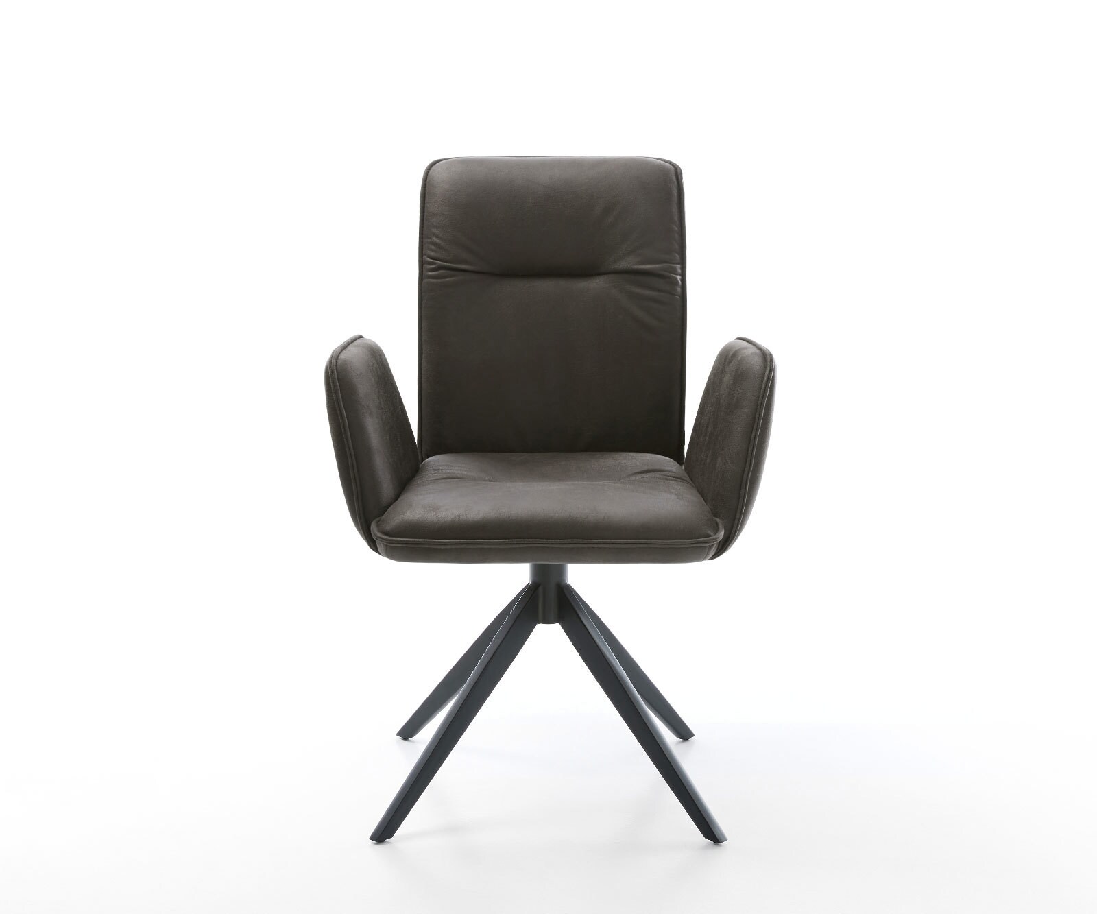 Chaise-pivotante Vinja-Flex microvelours anthracite vintage pied croisé large noir pivotement sur 360° fonction bascule 1