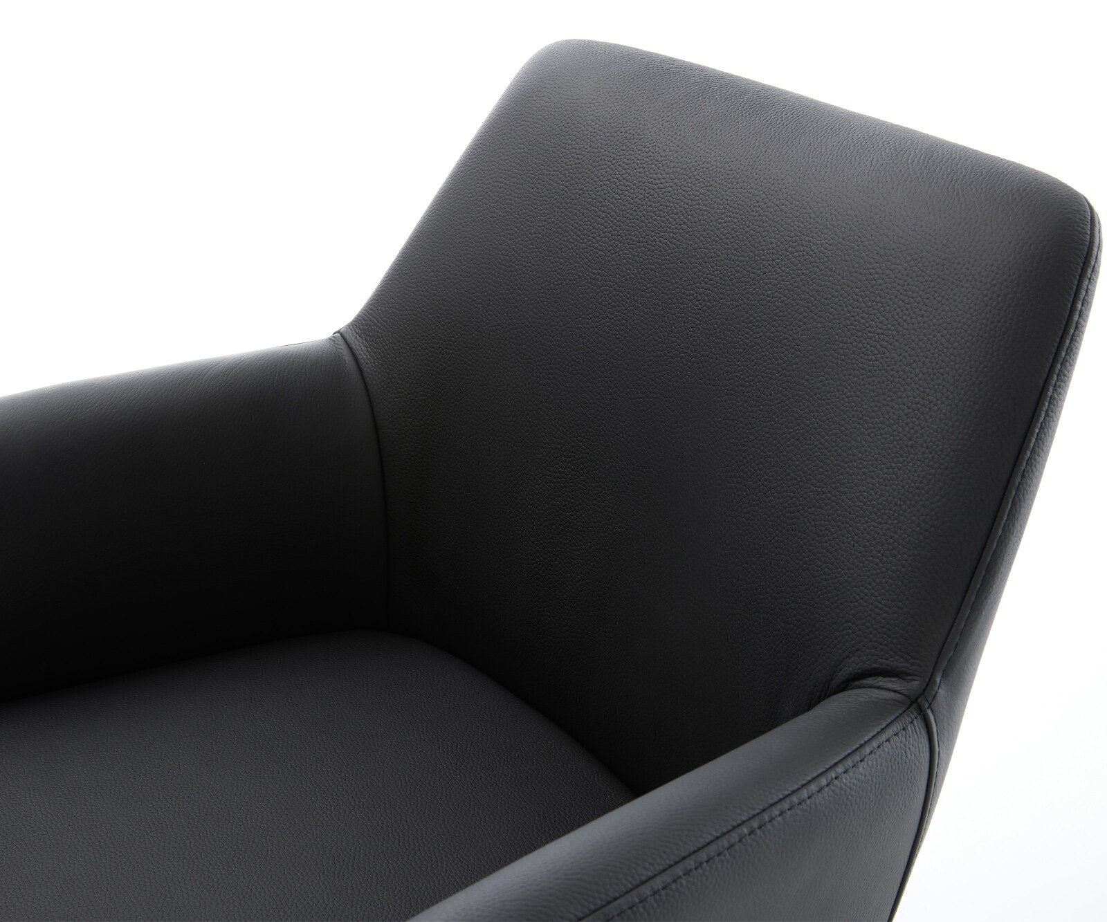 Cantilever Xana-Flex avec accoudoirs cuir de vache noir pied cantilever plat grafiete ressorts ensachés 3