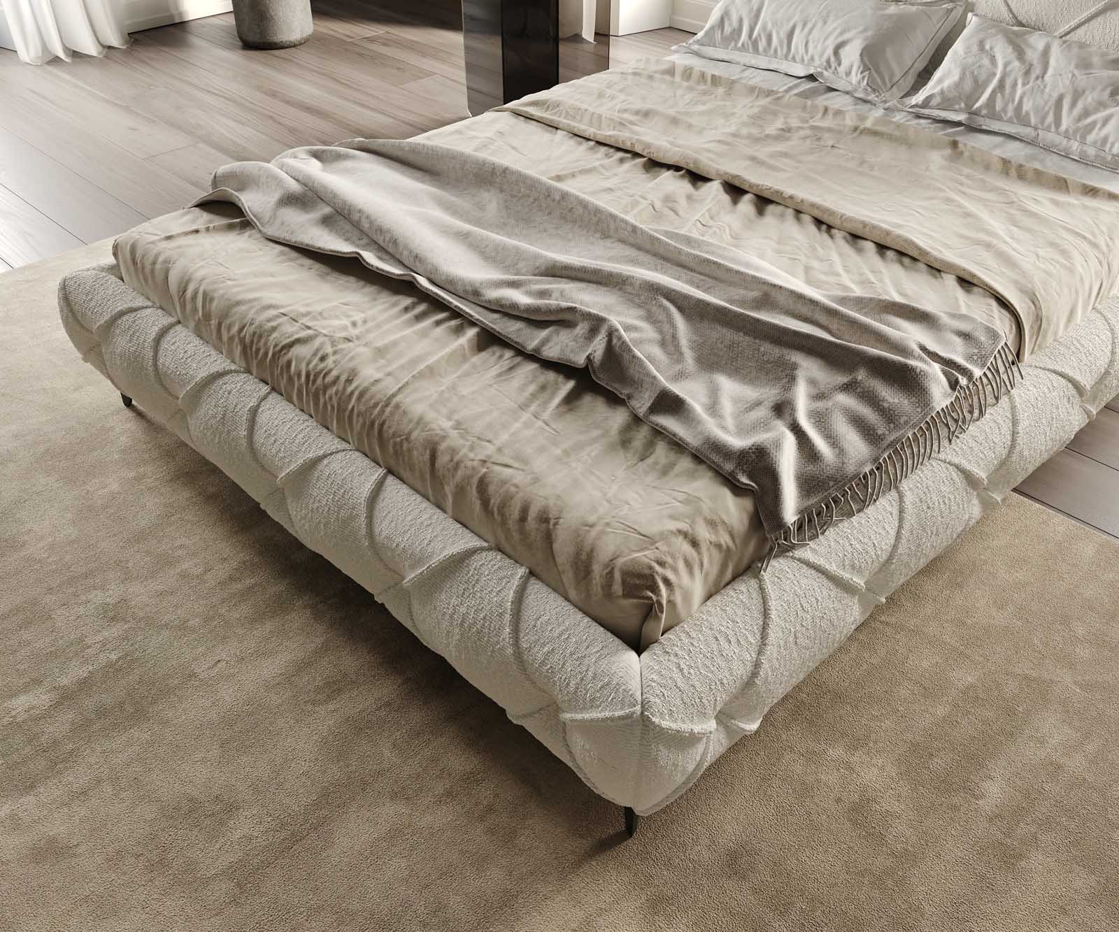 Polsterbettgestell Nayara 140x200 cm Bouclé Creme-Weiß 5 Polsterbettgestell Nayara 140x200 cm Bouclé Creme-Weiß 5