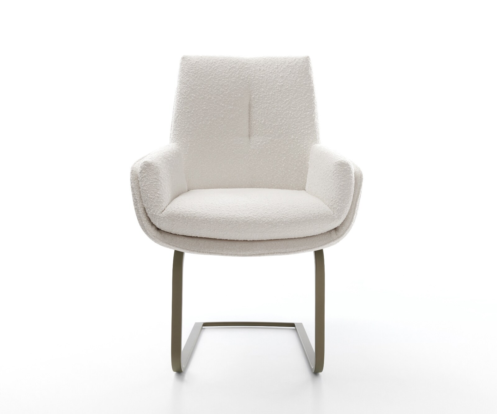 Freischwinger Clea-Flex Bouclé Creme-Weiß Freischwinger flach Effektfinish Titan 1