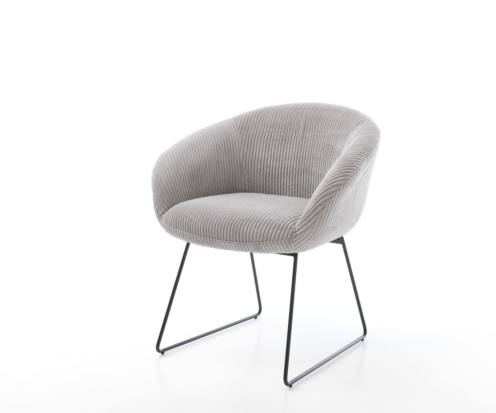 Chaise-pivotante Vinka-Flex avec accoudoirs bouclé blanc pied croisé large noir ressorts ensachés pivote sur 360° 5