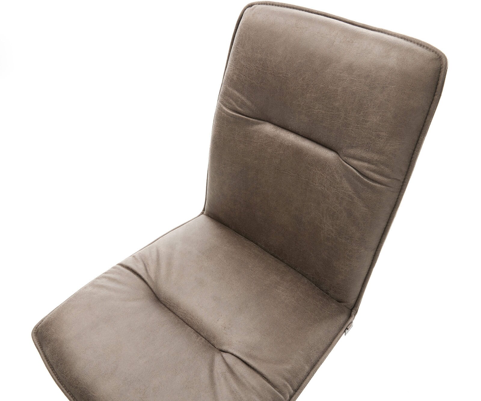 Chaise-pivotante Vinjo-Flex microvelours taupe vintage pied croisé large noir pivotement sur 360° fonction bascule 3