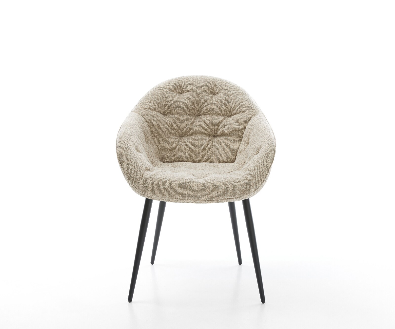 Esszimmerstuhl Gaio-Flex Webstoff Soft Beige 4-Fuß konisch Schwarz 2