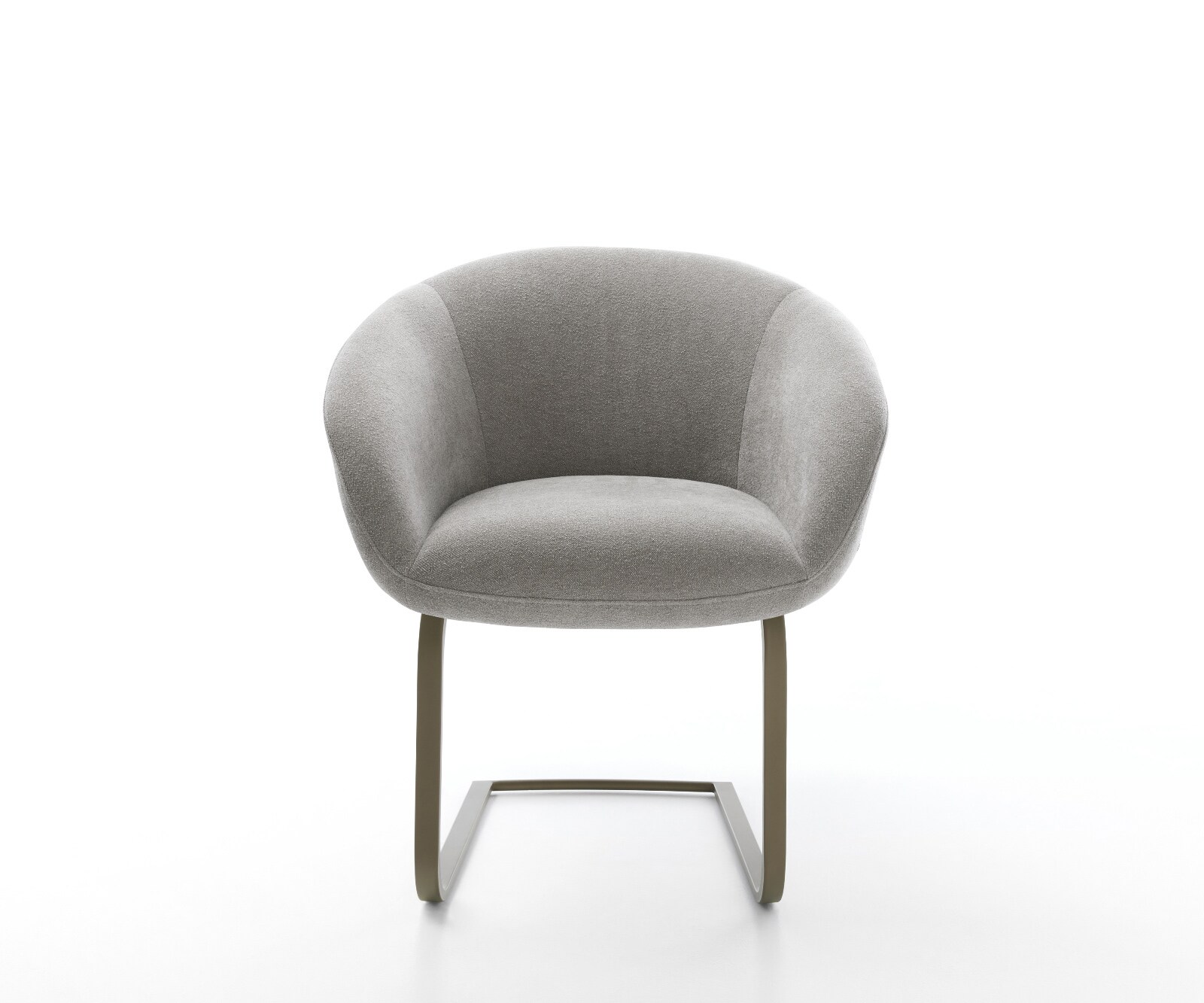 Freischwinger Vinka-Flex mit Armlehnen Strukturstoff Soft Grau Freischwinger flach Effektfinish Titan Taschenfederkern 1