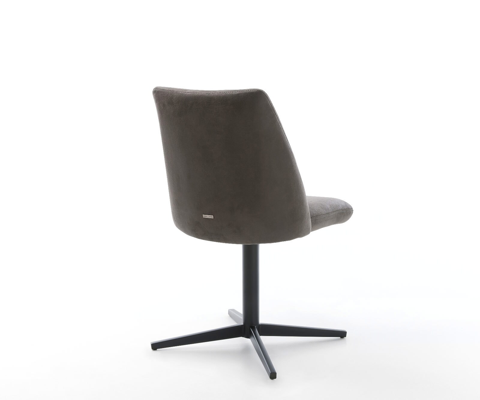 Chaise-pivotante Elso-Flex microvelours anthracite vintage pied de chaise 4 branches noir pivotement sur 360° ressorts ensachés 4