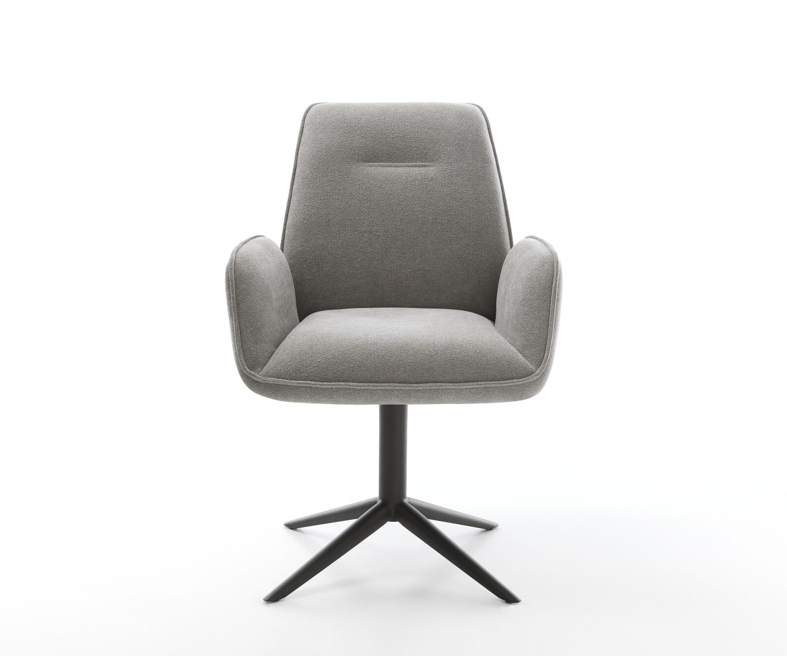 Drehstuhl Zoa-Flex Strukturstoff Soft Grau Fußkreuz Schwarz 360° drehbar Wippfunktion Taschenfederkern 2